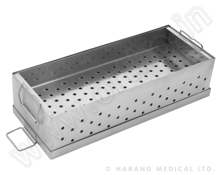 V400.005 - Container with Two Trays for Instruments, 300mm long