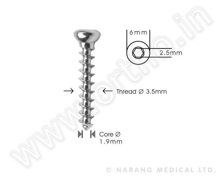 Vet Cancellous Bone Screw  Ø  3.5mm